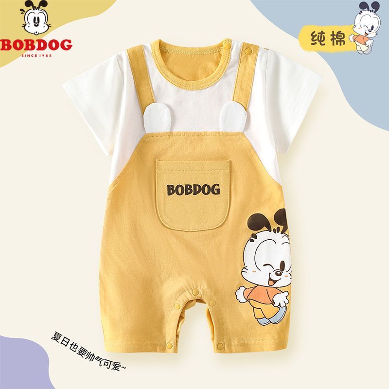 Cotton baby suit with short sleeves