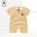 Cotton baby suit with short sleeves