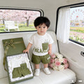 Cotton baby suit with short sleeves