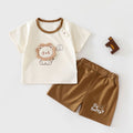 Cotton baby suit with short sleeves