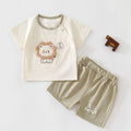 Cotton baby suit with short sleeves