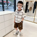 Boys Striped Outfit Tee & Cargo Shorts